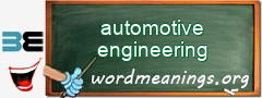 WordMeaning blackboard for automotive engineering